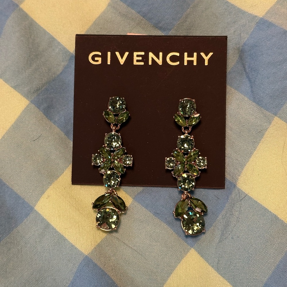 Givenchy Green Stone Earrings